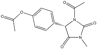 (5S)-1-Acetyl-5-(4-acetoxyphenyl)-3-methyl-2,4-imidazolidinedione Structure