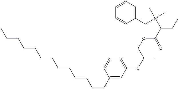 N,N-Dimethyl-N-benzyl-N-[1-[[2-(3-tridecylphenyloxy)propyl]oxycarbonyl]propyl]aminium 구조식 이미지