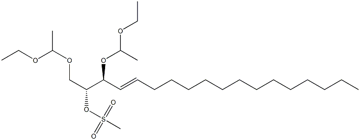 (2R,3S)-1,3-Bis(1-ethoxyethoxy)-4-octadecen-2-ol methanesulfonate 구조식 이미지