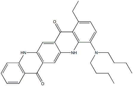 4-(Dibutylamino)-1-ethyl-5,12-dihydroquino[2,3-b]acridine-7,14-dione 구조식 이미지