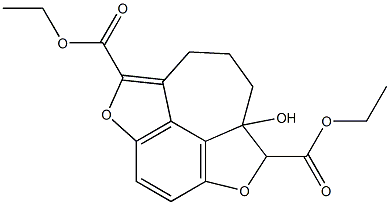 9a-Hydroxy-7,8,9,9a-tetrahydro-2,5-dioxa-1H-cyclohept[jkl]-as-indacene-1,6-dicarboxylic acid diethyl ester Structure