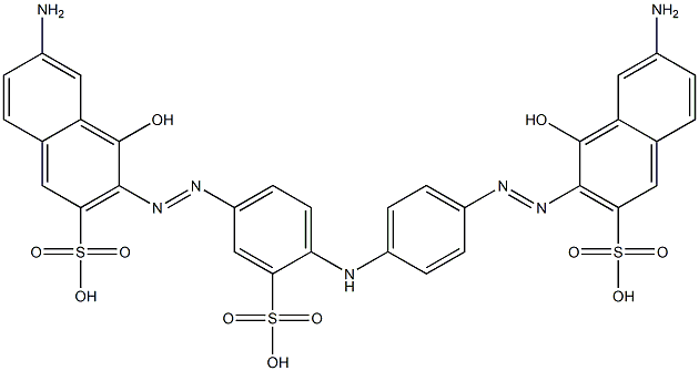 6-Amino-3-[p-[4-(7-amino-1-hydroxy-3-sulfo-2-naphtylazo)-2-sulfoanilino]phenylazo]-4-hydroxy-2-naphthalenesulfonic acid Structure