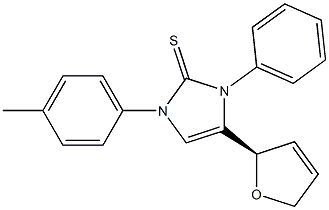 1,3-Dihydro-4-[(2R)-(2,5-dihydrofuran)-2-yl]-3-phenyl-1-(p-tolyl)-2H-imidazole-2-thione 구조식 이미지