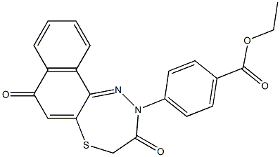 7,8-Dihydro-10-[4-(ethoxycarbonyl)phenyl]-7-thia-10,11-diaza-10H-cyclohepta[a]naphthalene-5,9-dione 구조식 이미지