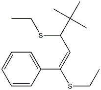 (E)-1,3-Bis(ethylthio)-1-phenyl-4,4-dimethyl-1-pentene 구조식 이미지