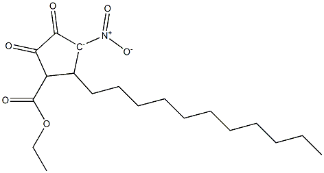 1-Nitro-4,5-dioxo-2-undecyl-3-(ethoxycarbonyl)cyclopentan-1-ide 구조식 이미지