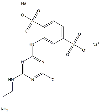 2-[4-Chloro-6-(2-aminoethylamino)-1,3,5-triazin-2-ylamino]benzene-1,4-disulfonic acid disodium salt 구조식 이미지