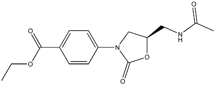 (5R)-5-Acetylaminomethyl-3-[4-ethoxycarbonylphenyl]oxazolidin-2-one 구조식 이미지