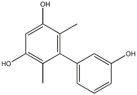 2,6-Dimethyl-1,1'-biphenyl-3,3',5-triol 구조식 이미지