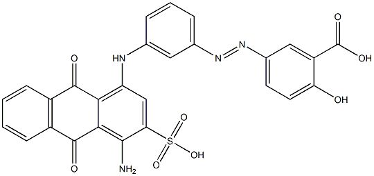 5-[3-[(4-Amino-3-sulfo-1-anthraquinonyl)amino]phenylazo]-2-hydroxybenzoic acid 구조식 이미지