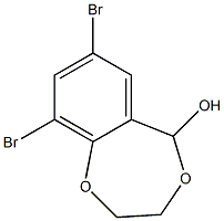 7-Bromo-9-bromo-2,3-dihydro-5H-1,4-benzodioxepin-5-ol 구조식 이미지