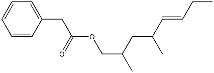 Phenylacetic acid 2,4-dimethyl-3,5-octadienyl ester Structure