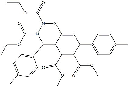 4,7-Bis(p-methylphenyl)-2,3,4a,7-tetrahydro-4H-1,2,3-benzothiadiazine-2,3,5,6-tetracarboxylic acid 2,3-diethyl 5,6-dimethyl ester Structure