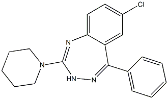 7-Chloro-5-phenyl-2-piperidino-3H-1,3,4-benzotriazepine 구조식 이미지