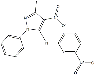 1-Phenyl-3-methyl-4-nitro-5-[(3-nitrophenyl)amino]-1H-pyrazole 구조식 이미지