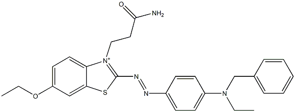 3-(3-Amino-3-oxopropyl)-6-ethoxy-2-[[4-[ethyl(phenylmethyl)amino]phenyl]azo]benzothiazol-3-ium Structure