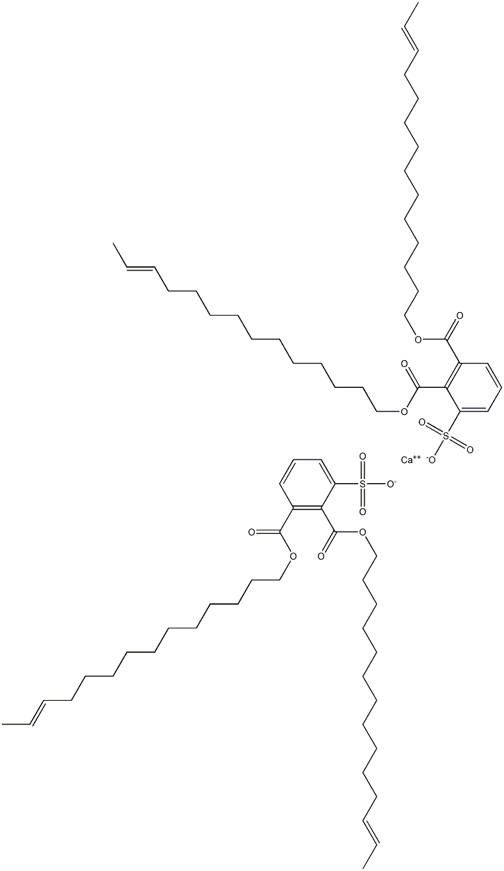 Bis[2,3-di(12-tetradecenyloxycarbonyl)benzenesulfonic acid]calcium salt Structure