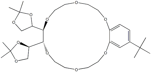 (8R,9R)-8,9-Di[(4R)-2,2-dimethyl-1,3-dioxolan-4-yl]-18-(1,1-dimethylethyl)-2,3,5,6,8,9,11,12,14,15-decahydro-1,4,7,10,13,16-benzohexaoxacyclooctadecin 구조식 이미지