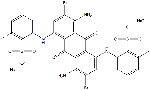 2,2'-[[(4,8-Diamino-3,7-dibromo-9,10-dihydro-9,10-dioxoanthracene)-1,5-diyl]diimino]bis(6-methylbenzenesulfonic acid)disodium salt Structure