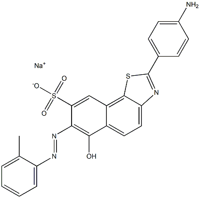 2-(4-Aminophenyl)-7-[(2-methylphenyl)azo]-6-hydroxynaphtho[2,1-d]thiazole-8-sulfonic acid sodium salt Structure