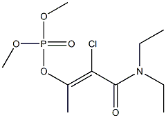 Phosphoric acid dimethyl(Z)-1-chloro-1-(N,N-diethylcarbamoyl)-1-propene-2-yl ester Structure