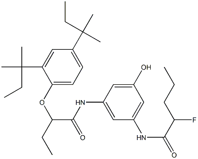 3-(2-Fluoropentanoylamino)-5-[2-(2,4-di-tert-amylphenoxy)butyrylamino]phenol 구조식 이미지