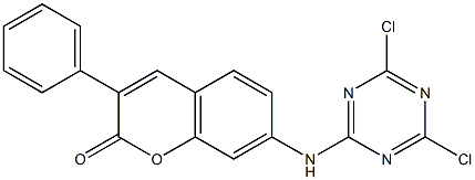 3-Phenyl-7-(4,6-dichloro-1,3,5-triazin-2-ylamino)coumarin Structure