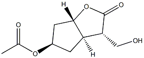 (1S,5R,4S,7R)-7-Acetoxy-4-(hydroxymethyl)-2-oxabicyclo[3.3.0]octan-3-one 구조식 이미지