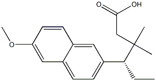 [S,(+)]-4-(6-Methoxy-2-naphtyl)-3,3-dimethylhexanoic acid 구조식 이미지