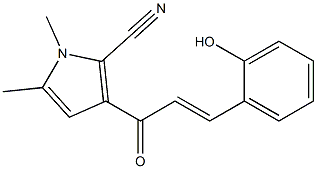 (E)-3-(2-Hydroxyphenyl)-1-(2-cyano-1,5-dimethyl-1H-pyrrol-3-yl)-2-propen-1-one Structure