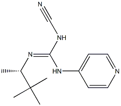 N-Cyano-N'-(4-pyridinyl)-N''-[(S)-1,2,2-trimethylpropyl]guanidine 구조식 이미지