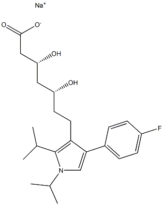 (3R,5R)-3,5-Dihydroxy-7-[1,2-diisopropyl-4-(4-fluorophenyl)-1H-pyrrol-3-yl]heptanoic acid sodium salt Structure
