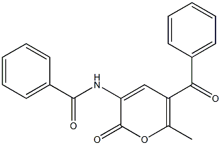 N-(2-Oxo-5-benzoyl-6-methyl-2H-pyran-3-yl)benzamide 구조식 이미지