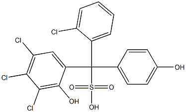 (2-Chlorophenyl)(3,4,5-trichloro-2-hydroxyphenyl)(4-hydroxyphenyl)methanesulfonic acid 구조식 이미지