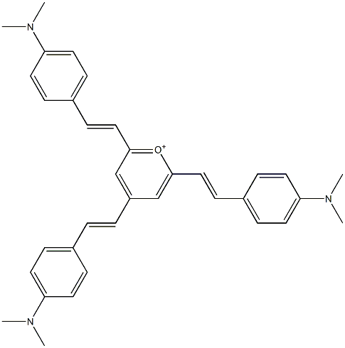 2,4,6-Tris[4-(dimethylamino)styryl]pyrylium Structure