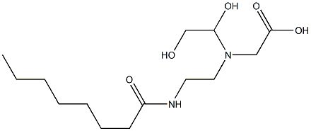 N-(1,2-Dihydroxyethyl)-N-[2-(octanoylamino)ethyl]aminoacetic acid Structure