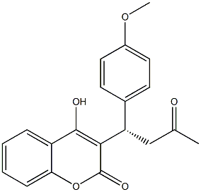 3-[(S)-1-(4-Methoxyphenyl)-3-oxobutyl]-4-hydroxy-2H-1-benzopyran-2-one 구조식 이미지