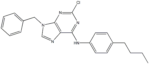 9-Benzyl-2-chloro-6-(4-butylphenylamino)-9H-purine 구조식 이미지