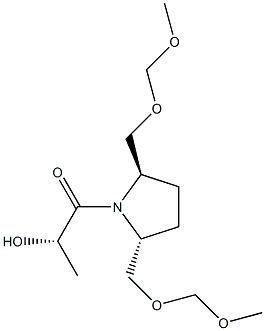 (2R,5R)-2,5-Bis(methoxymethoxymethyl)-1-[(S)-2-hydroxypropionyl]tetrahydro-1H-pyrrole 구조식 이미지