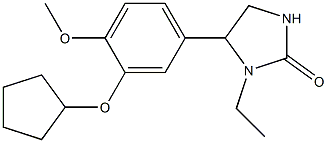 3-Ethyl-4-[3-cyclopentyloxy-4-methoxyphenyl]-2-imidazolidone 구조식 이미지