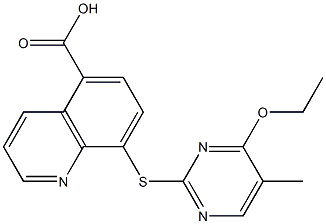 8-[(4-Ethoxy-5-methylpyrimidin-2-yl)thio]quinoline-5-carboxylic acid Structure