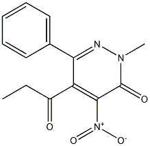 2-Methyl-4-nitro-5-propanoyl-6-phenylpyridazin-3(2H)-one 구조식 이미지