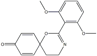 4',5'-Dihydro-2'-(2,6-dimethoxyphenyl)spiro[cyclohexa-2,5-diene-1,6'-[6H-1,3]oxazin]-4-one 구조식 이미지