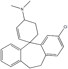 3-Chloro-10,11-dihydro-N,N-dimethylspiro[5H-dibenzo[a,d]cycloheptene-5,1'-[2]cyclohexen]-4'-amine 구조식 이미지