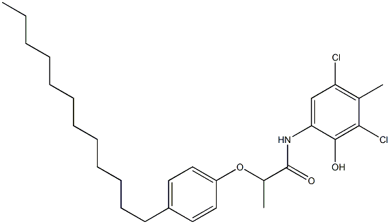 2-[2-(4-Dodecylphenoxy)propanoylamino]-4,6-dichloro-5-methylphenol Structure