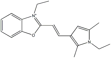 3-Ethyl-2-[2-(1-ethyl-2,5-dimethyl-1H-pyrrol-3-yl)ethenyl]benzoxazol-3-ium Structure