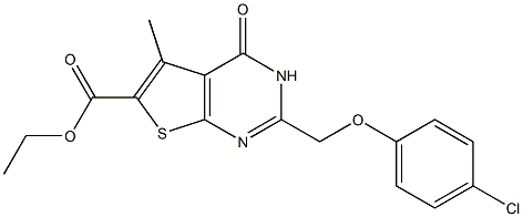 5-Methyl-2-[(4-chlorophenoxy)methyl]-3,4-dihydro-4-oxothieno[2,3-d]pyrimidine-6-carboxylic acid ethyl ester Structure