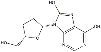 8-Hydroxy-2',3'-dideoxyinosine Structure