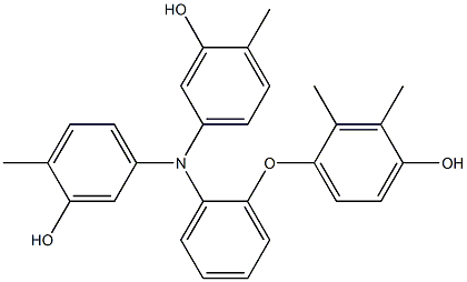 N,N-Bis(3-hydroxy-4-methylphenyl)-2-(4-hydroxy-2,3-dimethylphenoxy)benzenamine 구조식 이미지