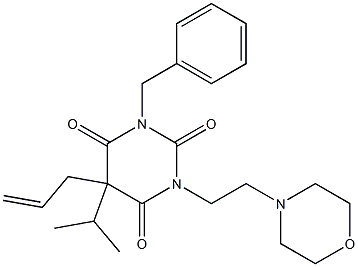 5-Allyl-1-benzyl-3-(2-morpholinoethyl)-5-isopropylbarbituric acid Structure